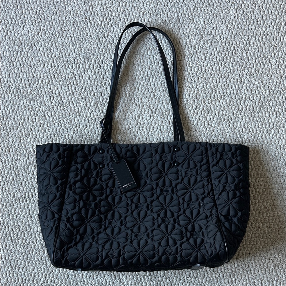 kate spade Black Quilted Floral-Pattern Tote